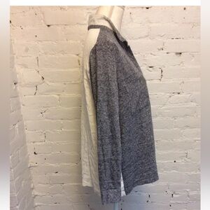 Fabiana Filippi silk and knit long sleeve top blue & white size 46